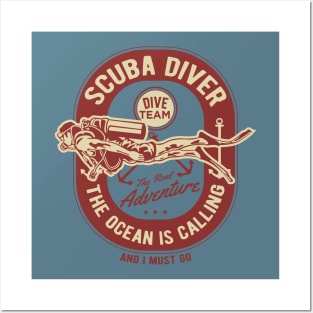 Scuba diver Posters and Art